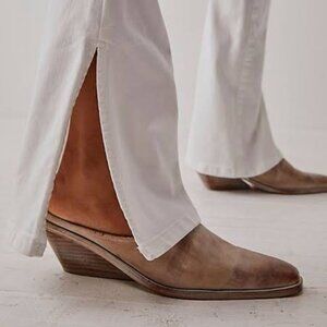 Free People Tallulah Pointed Toe Leather Western Mules Size‎ 36.5